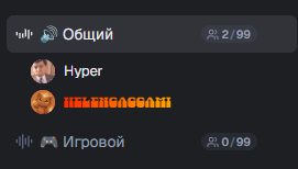 The “General” voice channel with participants